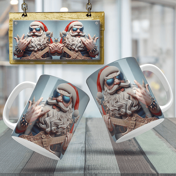 10 Artes para Caneca Papai Noel do Rock Arquivo em Jpg  3