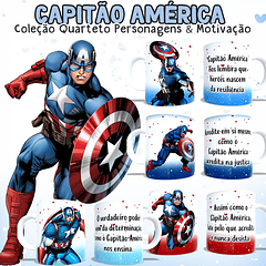 4 Artes para Caneca Capitão América Arquivo em Jpg 