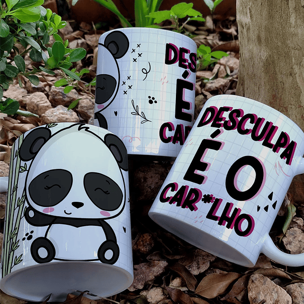 4 Artes para Caneca Panda Sarcástico Arquivo Editável 4