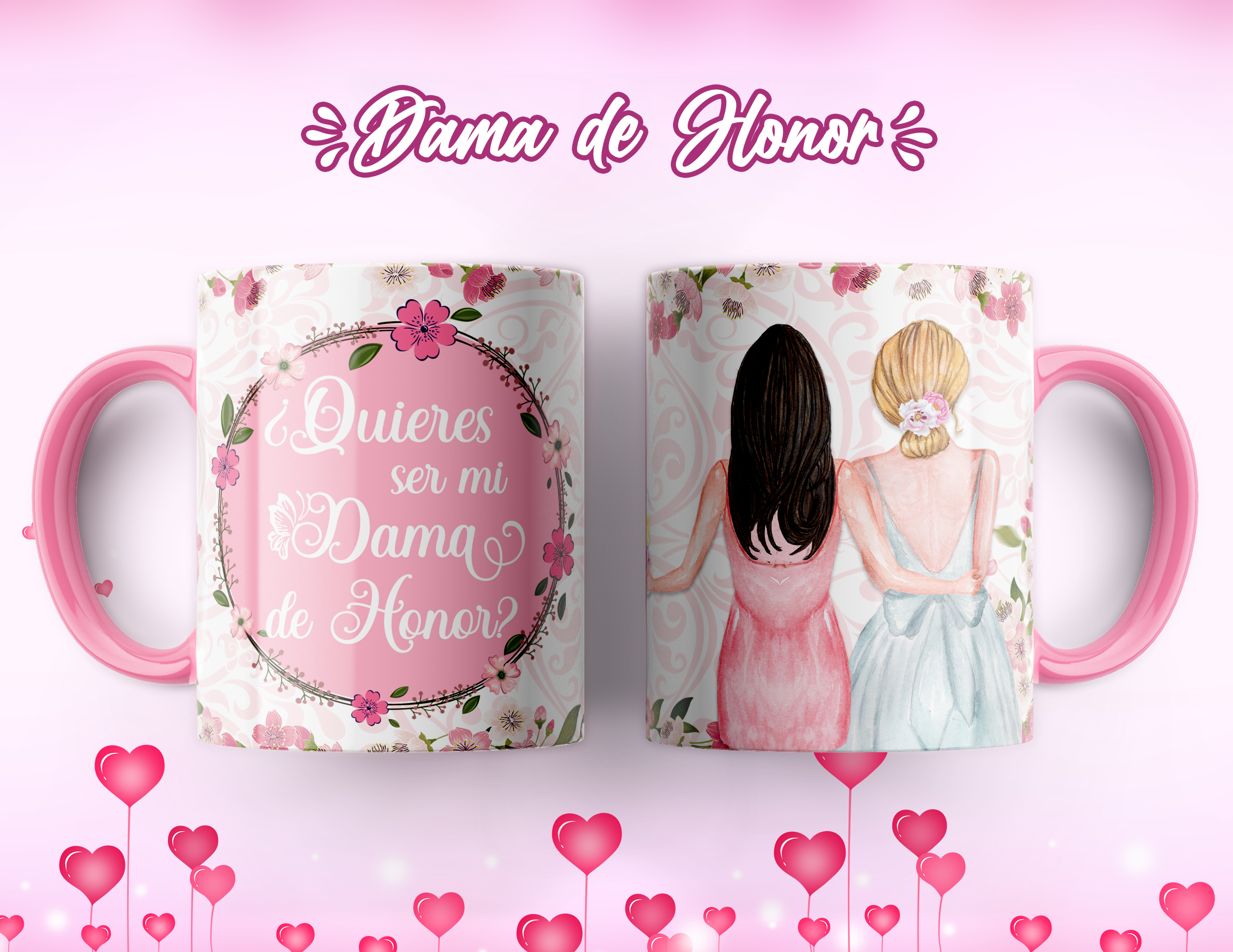 7 Artes para Caneca Dama de Honrra Arquivo Editável 2