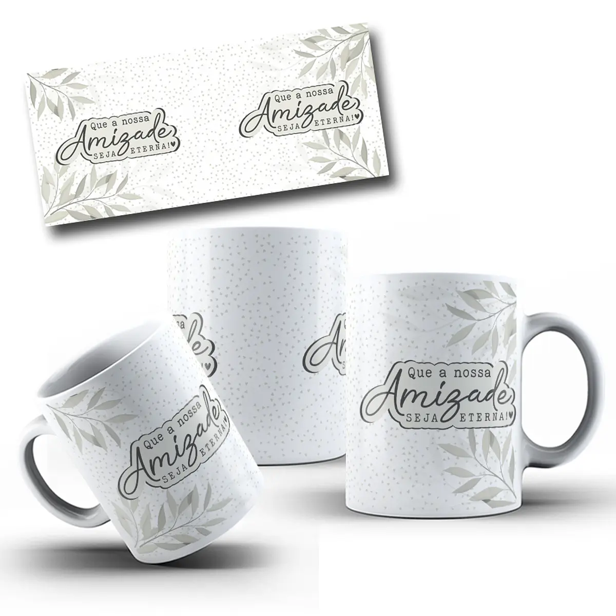 8 Artes para Caneca Amizade Amigos Arquivo Editável