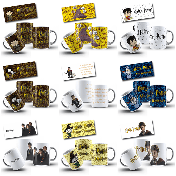 65 Artes para Caneca Harry Potter Arquivo Editável  2