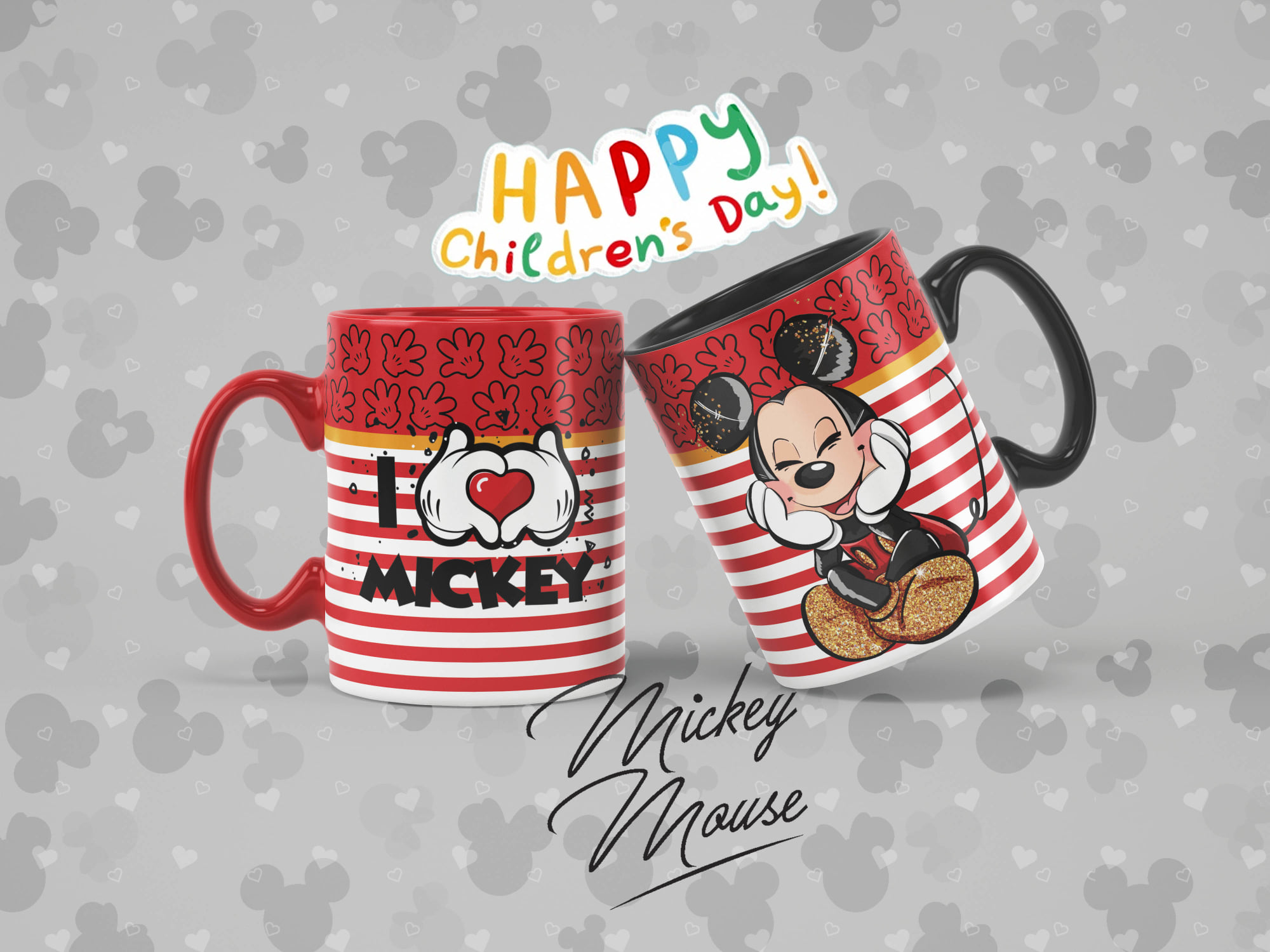 12 Artes para Caneca Disney Mickey Personagens Arquivo em Jpg 1