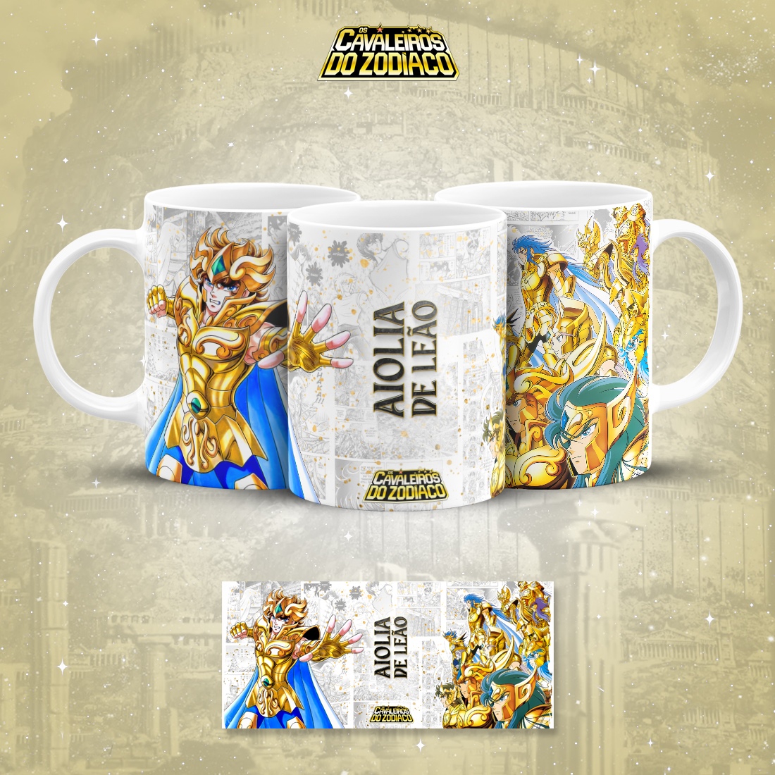 18 Artes para Caneca Cavaleiros do Zodiaco Arquivo em Jpg 1