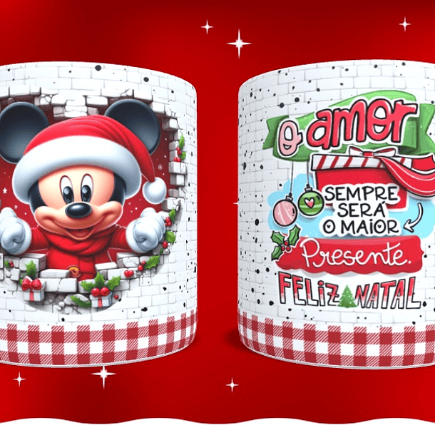 14 Artes para Caneca e Camisa Natal Mickey Arquivo em Png 5