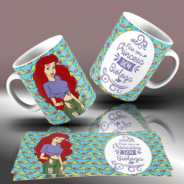 15 Artes para Caneca Princesas da Disney Arquivo Editável 6