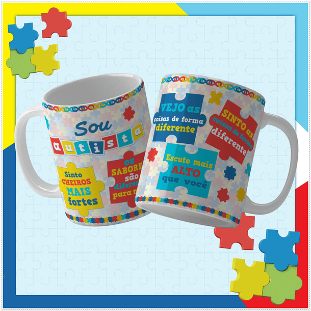 15 Artes para Caneca Autismo Arquivo Editável 14