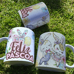 5 Artes para Caneca Páscoa Arquivo Editável 