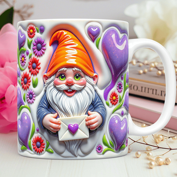 30 Artes para Caneca Dia dos Namorados 3D Gnomos Love 3d Arquivos Png 2