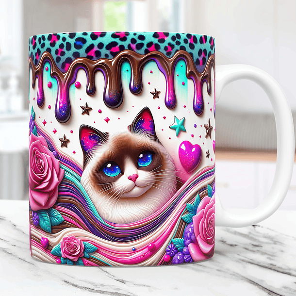 20 Artes Caneca Gato Cute Animal Animais Pet Love 3d Arquivos Png 4