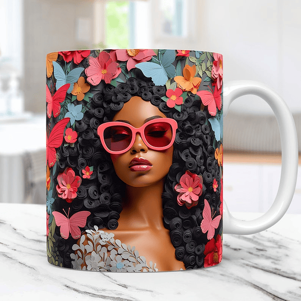 50 Artes Caneca Dia das Mulheres Beleza Negra 3d Arquivos Png 5