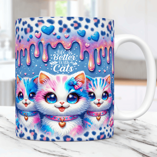 15 Artes Caneca Gato Cute Animal Animais Pet Love 3d Arquivos Png 8