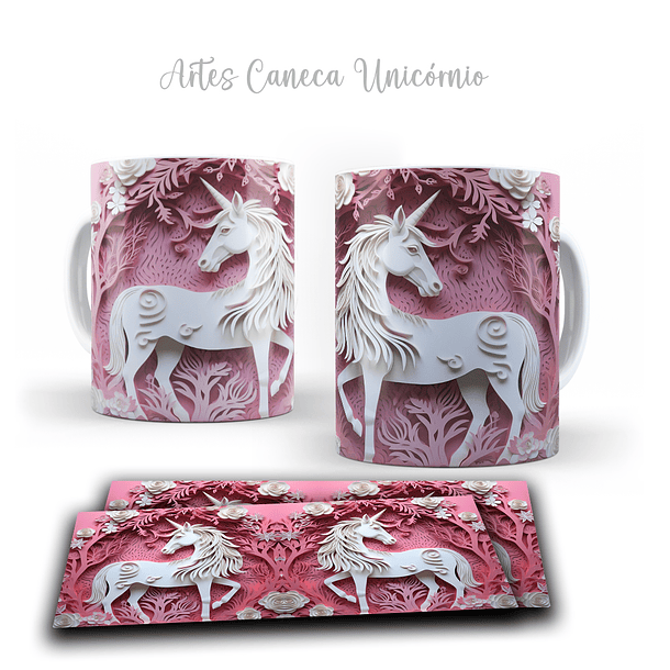 16 Artes para Caneca Unicornio 3d Arquivos em Jpg  10