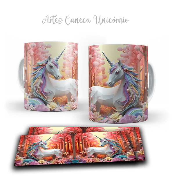 16 Artes para Caneca Unicornio 3d Arquivos em Jpg  11