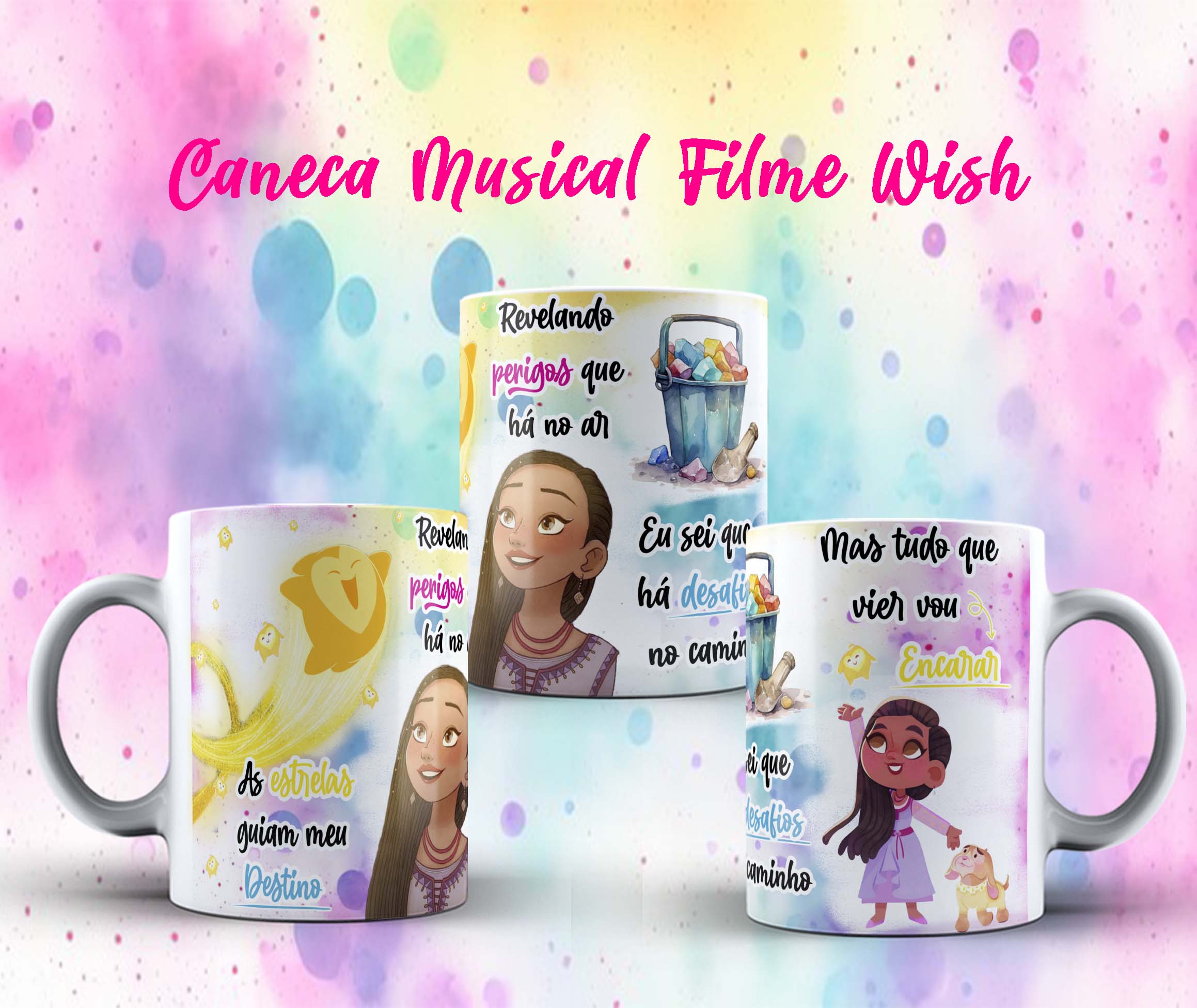 Arte Caneca As Estrelas Guiam Meu Destino - Desenho Wish Arquivo Editável 1