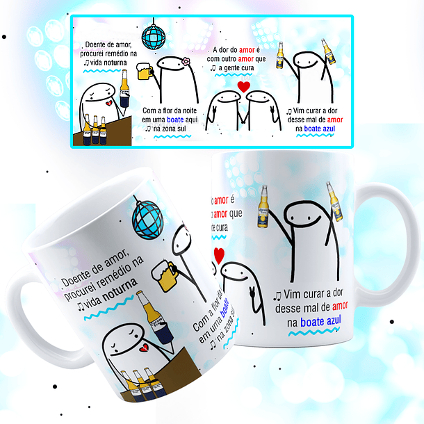 Arte Caneca Boate Azul Doente de amor procurei remédio na vida noturna Arquivo em Jpg 2