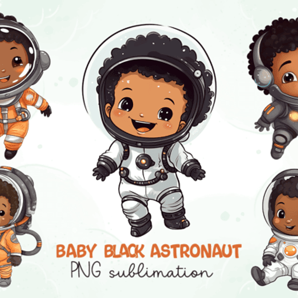 Kit Digital Mega Pacote Astronauta em Png 14