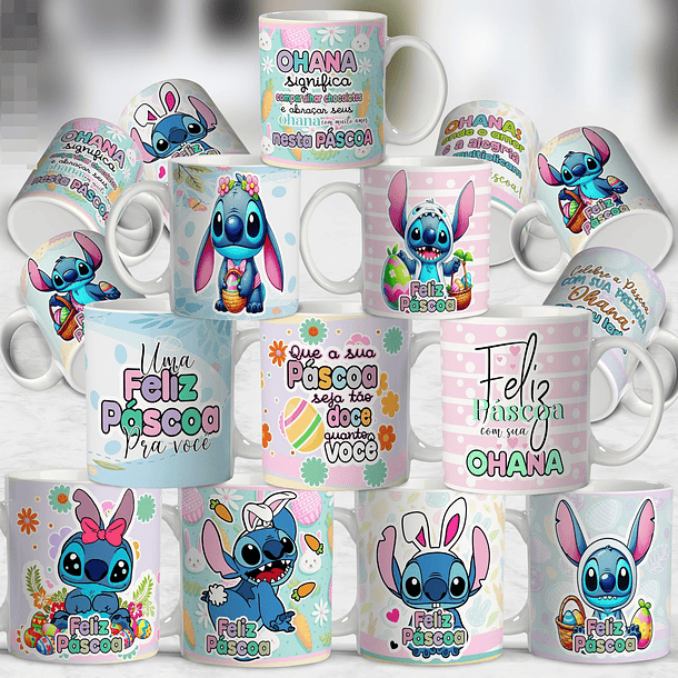 7 Arte para Caneca Páscoa Stitch Arquivo Editável 1