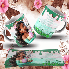 13 Arte para Caneca Páscoa Princesas da Disney Arquivo Editável 