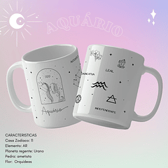 12 Arte para Caneca Signos Arquivo Editável 