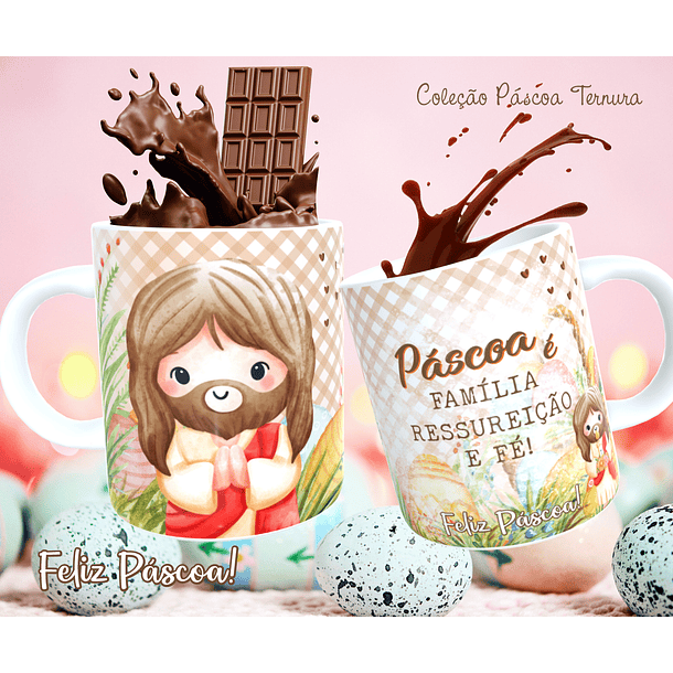 30 Arte para Caneca e Almofada Páscoa Cute Arquivo Editável 6