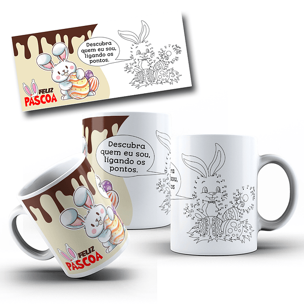 5 Artes para Caneca Coelhinho da Páscoa Arquivo Editável 3