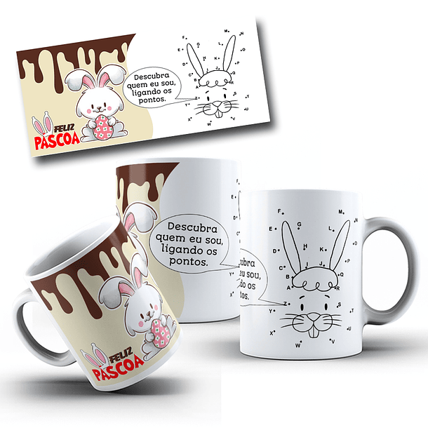 5 Artes para Caneca Coelhinho da Páscoa Arquivo Editável 5