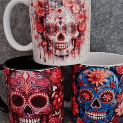 50 Artes Caneca Carveira Dia dos Mortos 3d Arquivos Png