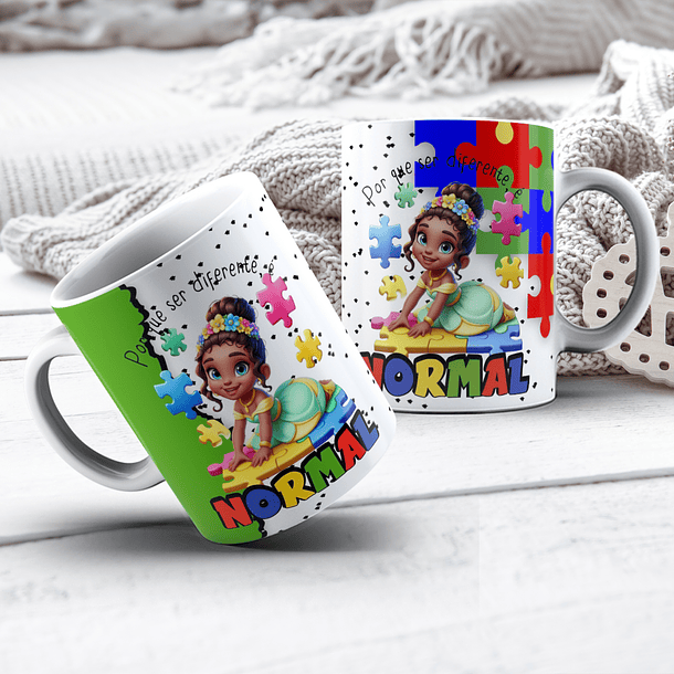 22 Artes para Caneca e Camisa Autismo Personagens Arquivo Editável 19