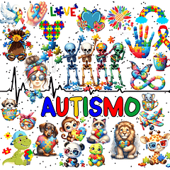 Mega Kit Digital Autismo Arquivos em Png 