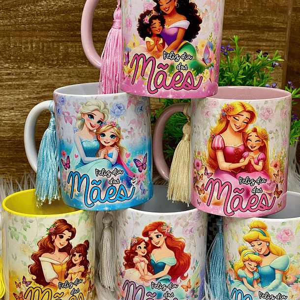 12 Artes Caneca Dia das Mães Princesas da Disney Arquivos em Jpg 1