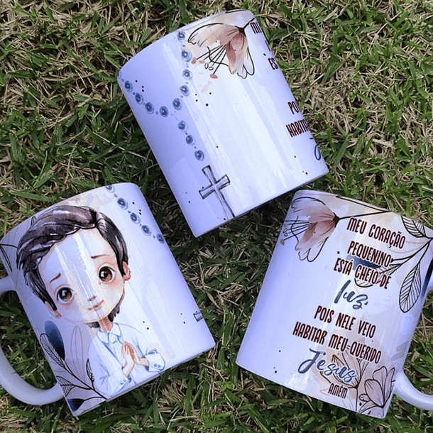 16 Artes para Caneca Primeira Eucaristia Menino e Menina Arquivo Editável 1