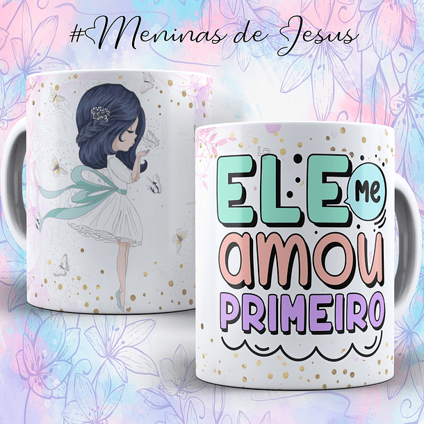 9 Artes para Caneca Menina de Jesus Arquivo em Editável  2