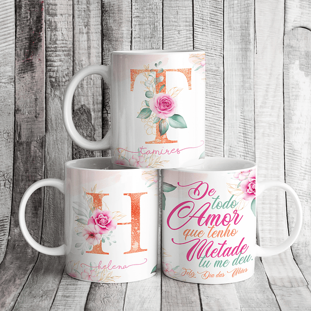 25 Artes para Caneca Alfabeto Floral Dia das Mães Arquivos em Jpg 1