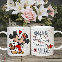 6 Artes Caneca e Camisa Dia dos Namorados Mickey e Minnie Arquivos Editável 