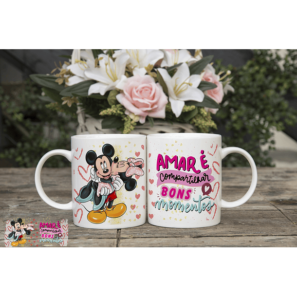 6 Artes Caneca e Camisa Dia dos Namorados Mickey e Minnie Arquivos Editável  3