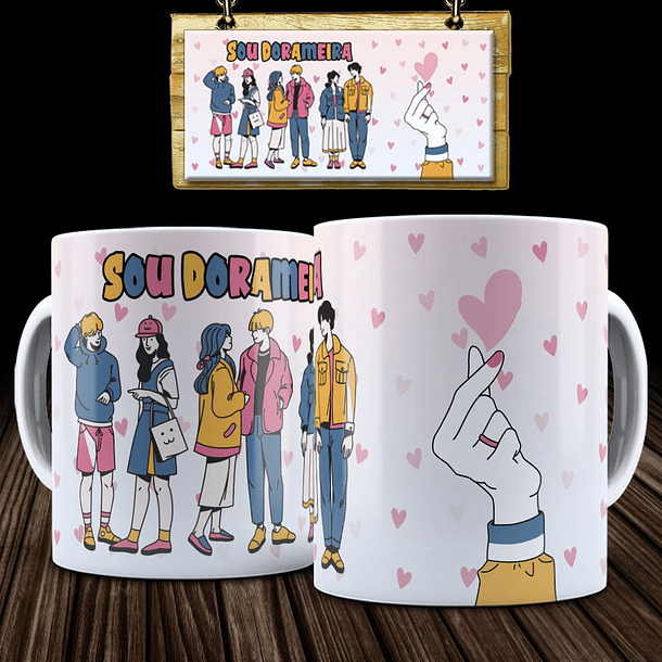 3 Artes para Caneca Doramas Arquivo Editável 2