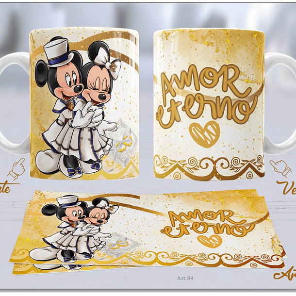 20 Artes para Caneca Dia dos Namorados Mickey e Minnie Arquivo Editável  9