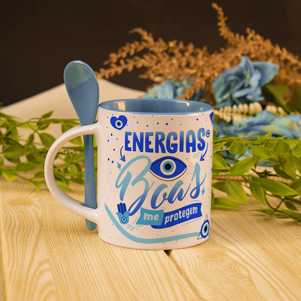 Arte Caneca Energias Boas me Protegem Arquivo Png 1