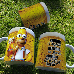 5 Artes Caneca Cerveja Homer Simpson Arquivo Editável 