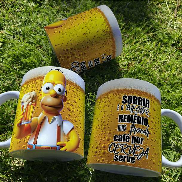 5 Artes Caneca Cerveja Homer Simpson Arquivo Editável  1