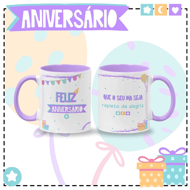 8 Artes para Caneca Aniversário Arquivo em Jpg  4