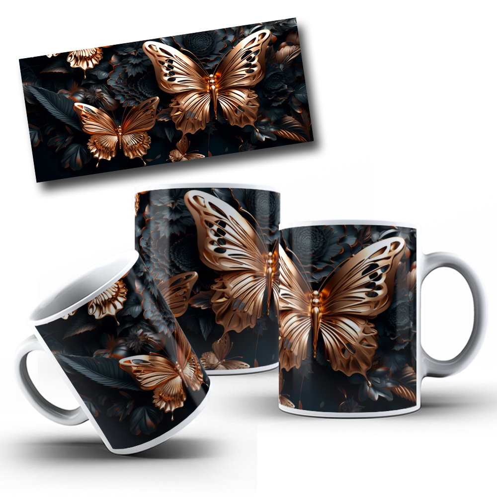 12 Artes para Caneca Borboleta 3d Arquivo em Jpg 5