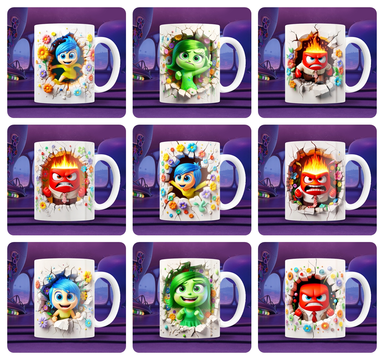 20 Artes para Caneca 3d Divertidamente 2 Arquivo em Jpg  4