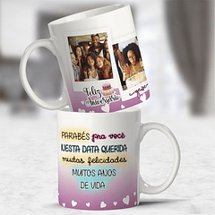 10 Artes para Caneca Feliz Aniversário com Foto Arquivo Editável 