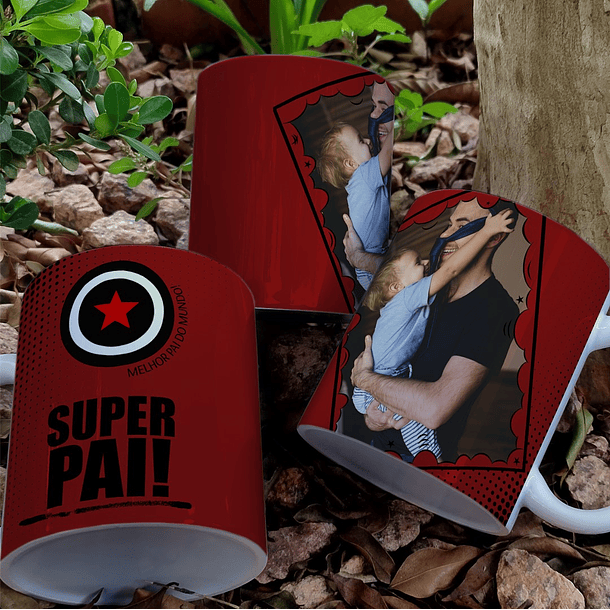 8 Artes para Caneca Dia dos Pais Herois Arquivo Editável 6