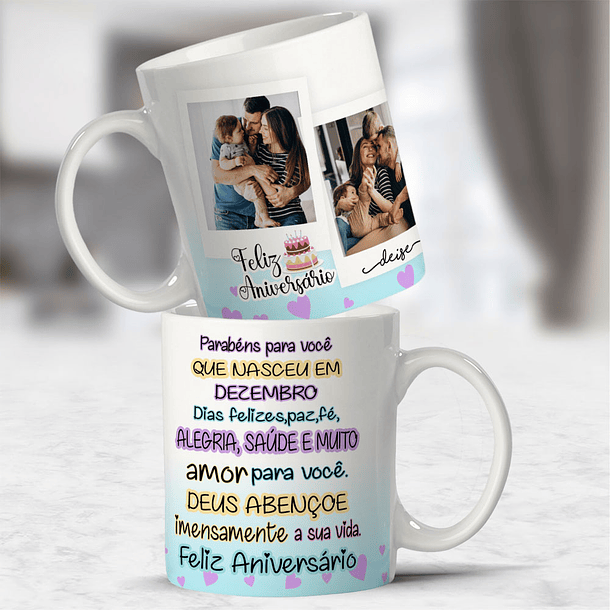 10 Artes para Caneca Feliz Aniversário com Foto Arquivo Editável  7