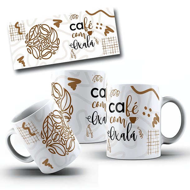 6 Artes para Caneca Café com Oxalá Arquivo em Jpg 1