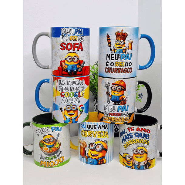 12 Artes para Caneca Minions Divertido Dia dos Pais Arquivo em Jpg  1