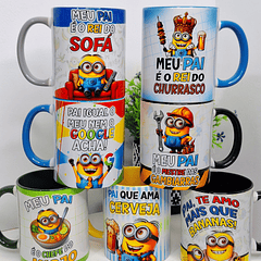 12 Artes para Caneca Minions Divertido Dia dos Pais Arquivo em Jpg 